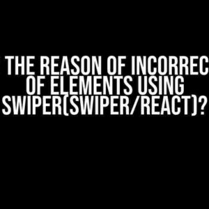 What is the reason of incorrect order of elements using Swiper(swiper/react)?